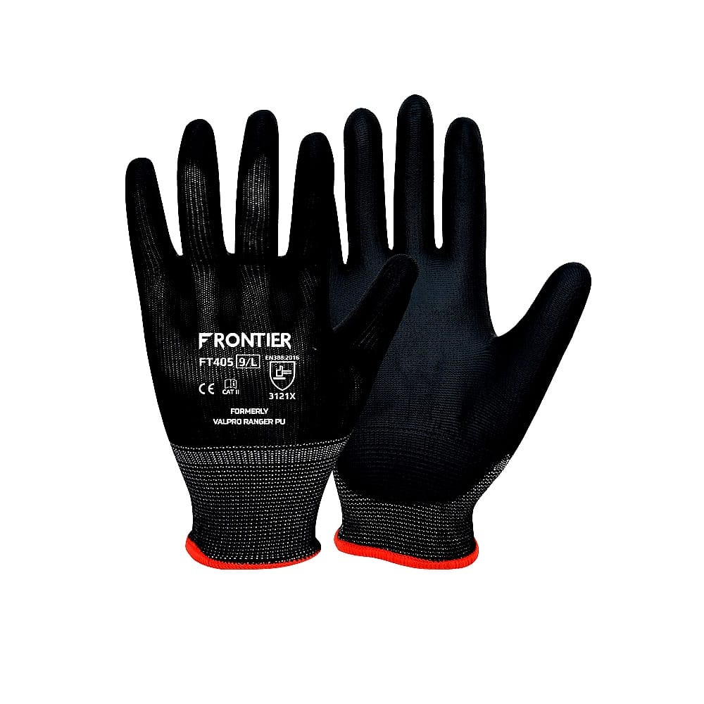 FRONTIER Dipped Seamless Gloves (Black PU Coated) Frontier MIDAS-13GG - Image 1